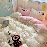 Boxtoday Ins Style Sweet Bedding Set For Girls Duvet Cover Set Soft Embroidery Bed Sheet Set Comforter Set Quilt Cover