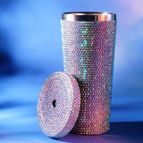 Boxtoday Bling Thermal Bottle 750ml Glitter Diamond Bottle Tumbler Lid Water Water Diamond Bottle With Straw Glitter With Cleaning Brush