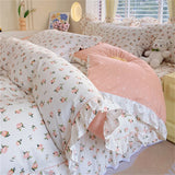 Boxtoday 100% Cotton Duvet Cover Flower Printed housse de couette Korean Bed Cover with Ruffles Comforter King Quilt Covers No Pillowcase