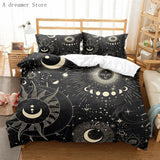 Boxtoday Black Sun Moon Star Bedding Set Bohemian Totem Line Duvet Cover Pillowcases Bedlinen Adults Bedclothes Twin Full Queen King Size