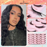 Boxtoday  Cat Eye Lashes 5 Pairs Winged Wispy Natural False Eyelashes Makeup Fox Eye Faux Mink Eyelashes