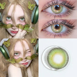 Boxtoday  1 Pair Hot Selling Color Contact Lenses With Prescription Myopia Lenses Green Lens for Women Makeup Yearly Fast Shipping