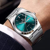 Boxtoday Men Watch Light Luxury Brand Stainless Steel Double Calendar Waterproof Male Business Leisure Fashion Quartz Clock Watches