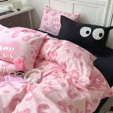 Boxtoday New Korean Style Bedding Set Kids Adults Twin Full Queen Size Bed Flat Sheet Duvet Cover Pillowcases Coffee Stripe Bed Linen