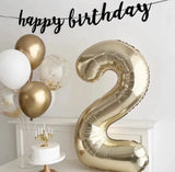 Boxtoday 40 Inch Number Balloons Champagne Gold Large Helium Foil Balloons for Anniversary Birthday Graduation Festival Party Decorations