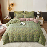 Boxtoday  Cotton Soft Bedding Set Stripe Printing Duvet Cover with Pillow Case Flowers Quilt Cover Pillowcases Sets