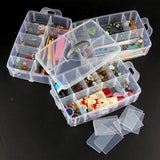 Boxtoday 20 & 30 Grids XL Plastic Storage Box Portable Detachable Home Organizer Transparent Makeup Organizer porta joias