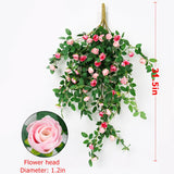 Boxtoday Artificial flowers silk tea bag rose vine 31.5 inch wall hanging rattan wedding party hotel wall home outdoor decoration DIY