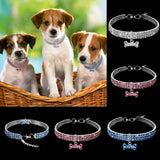 Boxtoday Sparkling Crystal Pet Collar for Dogs and Cats - Dazzling Rhinestone Necklace with Durable Buckle