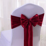 Boxtoday 10/50pcs Satin Chair Bow Sashes Wholesale Wedding Chair Knot Ribbon Ties For Party Event Hotel Banquet Supplies Home Decorations