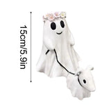 Boxtoday Dog Halloween Statue Spooky Ghost Dog Halloween Figurine Halloween Ghost Walking Dog Statue Halloween Creative Desk Decoration