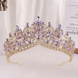 Boxtoday Baroque Pink Crystal Beads Tiara Crown Headwear For Women Girls Wedding Party Princess Bridal Queen Hair Accessories