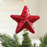 Boxtoday Sprinkled Christmas Tree Decoration Eye-Catching Glittering Pink Tree Decoration Shimmering Top Star for New Year