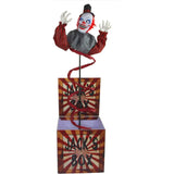 Boxtoday Life-Size Talking Clown Jack in The Box, Halloween Animatronic with Motion and Touch , Battery Operated Outdoor Halloween Decor