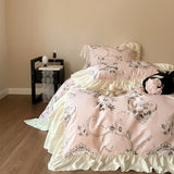 Boxtoday Bedding Set Duvet Cover Set French Style Princess 2024 New A-Class Digital Printing Skinner Cotton Matte Four PIECE Set