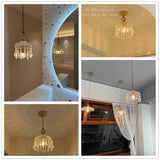 Boxtoday French Retro Glass Hanging Light Indoor LED Luxury Art Chandelier Bedroom Bar Restaurant Table Pendant Lamp With E14 Bulb