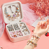 Boxtoday DIY Beaded Bracelet Set with Storage Box for Girls Gift Acrylic European Large Hole Beads Handmade Diy Jewelry Making Kit