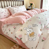 Boxtoday Ins Korean Bedding Set White Blue Girls Duvet Cover No Filler Flat Sheet Pillowcase Single Queen Size Home Comforter Cover