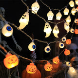 Boxtoday Halloween Decoration Led Light String Pumpkin Skull Head Eyeball Shaped Lamp String  Trick Or Treat Lantern Horror Halloween Day