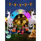 Boxtoday Halloween Inflatables,10FT Halloween Inflatable Colorful Pumpkin Ghost Decorations with Build-in LEDs, Halloween Inflatables