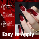 Boxtoday 10ml Blood Red Jelly Gel Nail Polish Halloween Nails Art Gel Polish Sheer Translucent Nail Gel for Winter Manicure