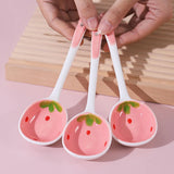 Boxtoday 1Pc Cute Strawberry Ceramic Soup Spoon Ice Cream Hand Painted Coffee Dessert Long Handle Spoon Kitchen Tableware Accessories