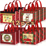 Boxtoday 12PCS Christmas Gift Packaging Bag Santa Claus Snowman Elk Gift Bag Non-Woven Christmas Packaging Christmas Decoration Navidad