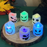 Boxtoday 6pcs Halloween Led Ghost Pumpkin Candle Light Glowing Lamp Halloween Party Home Bar Decoration Haunted House Horror Props