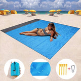 Boxtoday 200x210cm Waterproof Beach Cushion Pocket Outdoor Picnic Camping Beach Mat Portable Lightweight Picnic Mat Camping Floor Mats