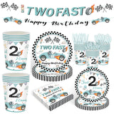 Boxtoday Racing car party plates cups napkin tablecloth two fast party plates cups napkins kids two fast birthday party decoration Banner