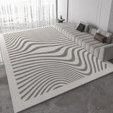 Boxtoday Light Grey Carpet Luxurious Geometric Stripes Living Room Carpets Large Size Decorative Rugs Comfortable Easy Clean Bedroom Rug