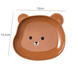 Boxtoday Cartoon Bear Shape Snack Plate Kawaii Plastic Fruits Cake Plates Sushi Sauce Dish Cup Plate Kitchen Tableware Dinnerware