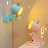 Boxtoday Mini LED Night Light Cartoon Rabbit Folding Table Lamp Kawaii Reading Light Student Lamp Detachable Magnetic Base Desktop Lamp