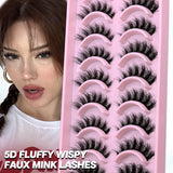Boxtoday 5/10 Pairs 3D Faux Mink Lashes Fluffy Soft Full Thick Wispy Natural long False Eyelashes Curly lashes wholesale lashes