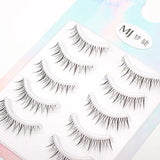 Boxtoday New 5 Pairs Korean Style False Eyelash 3D Transparent Stem Manga Eyelash Natural Eye Makeup Eyelashes Supplies Wholesale