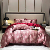 Boxtoday Luxury Natural Silk Bedding Set High-End Silky Satin Duvet Cover Set Single Double Queen King Size Printing Quilt Cover Set