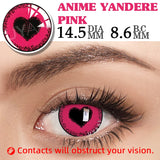 Boxtoday 2PCS/Pair Pink Contact Lenses Halloween Anime Accessories Eye Contacts Color Cosplay Anime Lenses Yearly Contact Lens