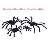 Boxtoday 30cm/50cm/75cm/90cm/125cm/150cm/200cm Halloween Giant Black Plush Spider Decoration Haunted House Prop Indoor Outdoor Decor