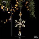 Boxtoday Shiny Christmas Decorations Festive Metal Craft Hanging Pendants Stylish Snowflake Decoration for Party Supply