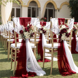 Boxtoday 10/50PCS Chiffon Chair Sashes Wedding Chair Decoration 17x250cm For Wedding Aisle Decorations Party Banquet Event Baby Shower