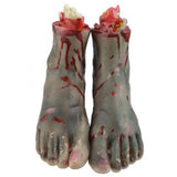 Boxtoday 1 Pair Halloween Severed Hands Feet Set Scary Bloody Broken Body Parts Halloween Props Decor Broken Severed Hand Foot Prop Party