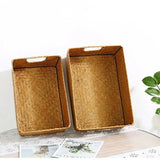 Boxtoday Woven Seagrass Storage Baskets Straw Rattan Basket Desk Organizer Picnic Basket Fruit Storage Box Cosmetic Storage Container