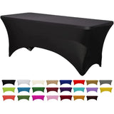 Boxtoday 6FT 8FTSpandex Tablecloth High Stretch Wedding Hotel Birthday Table Cover for 4ft 5ft 6ft 8ft Folding Table Cocktail Tablecloth