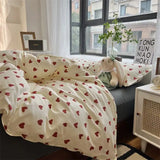 Boxtoday Korean Style Bedding Set Boys Girls Twin Queen Size Duvet Cover Flat Sheet Pillowcase Bed Linens Kids Adult Fashion Home Textile