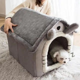 Boxtoday Soft Cat Bed Deep Sleep House Dog Cat Winter House Removable Cushion Enclosed Pet Tent For Kittens Puppy Cama Cat Supplies