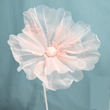 Boxtoday Organza Handmade Silk Poppy Big Flower Wedding Road Guide Chrysanthemum DIY Party Window Decoration Decoration 50cm/60cm70cm