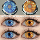 Boxtoday 1pair Halloween Color Contact Lenses Cute Anime Cosplay Contact Lenses Blue Eyes Contact Lenses Yellow Colored Contacts