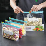 Boxtoday Plastic Bags with Zipper Reusable Fresh-keeping Bags Fruit Vegetable Grain Storage Organizers Kitchen Storage Organization