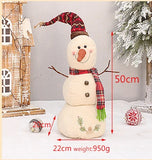 Boxtoday 48cm -75cm Printed Fabric Plush Scalable Snowman Doll Christmas Family Party Decorative Ornaments Happy 2024 New Year