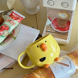 Boxtoday Creative Cute Mug Dudu Mouth Chicken Ceramic Mug Breakfast Juice Cup Household Milk Cup Cartoon Coffee Cup Birthday Gift